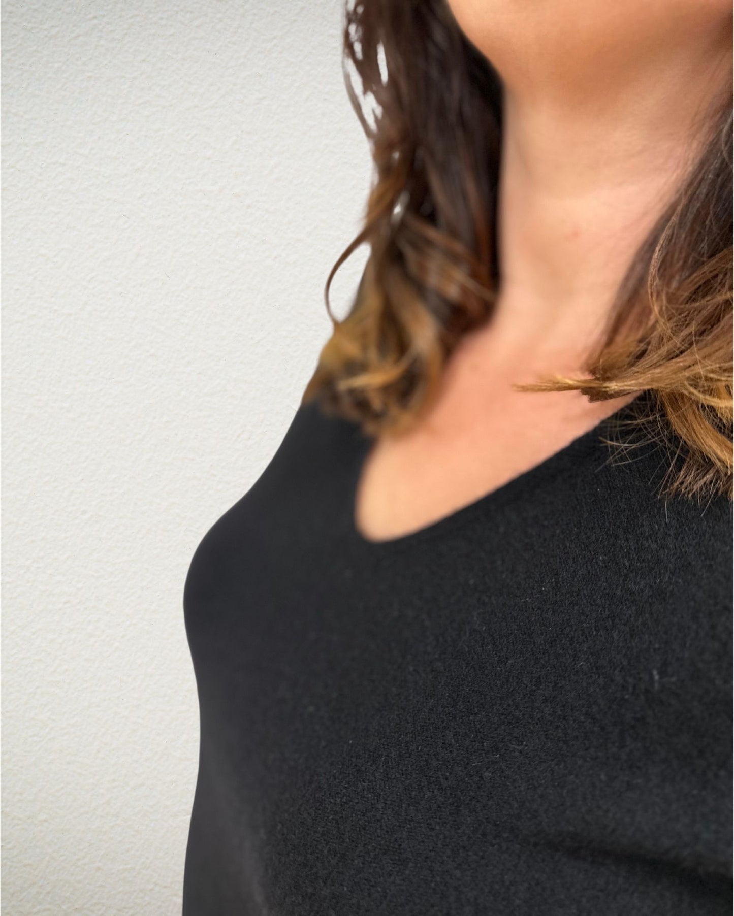 V-Ausschnitt Pullover aus Cashmere in Schwarz
