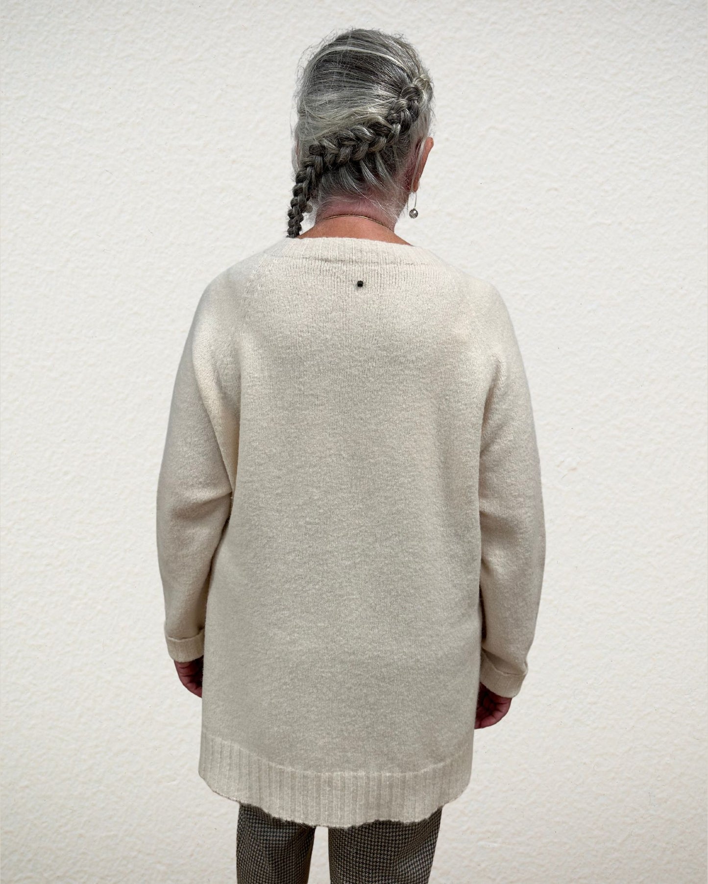 Rundhals-Pullover in Crème