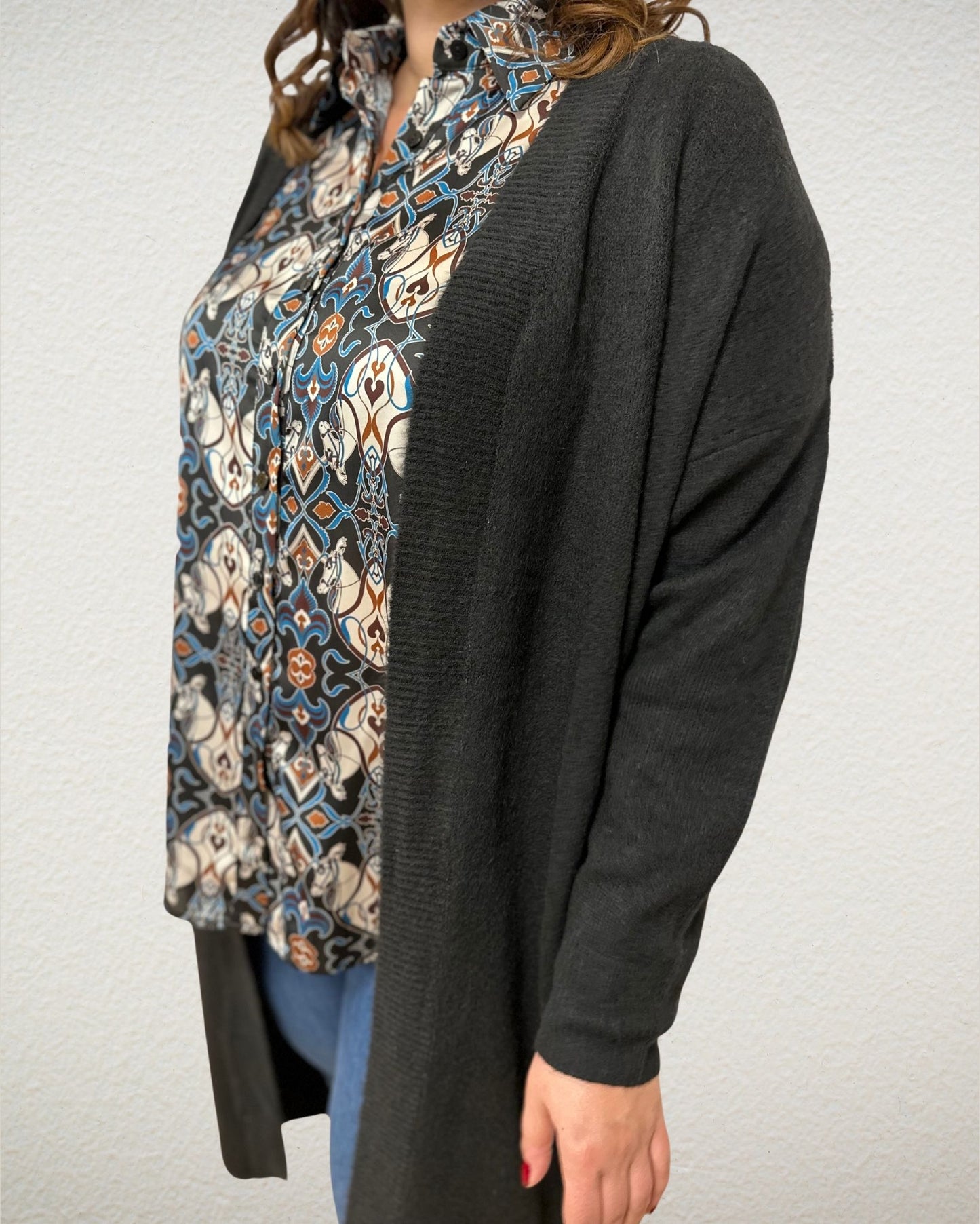 Bluse in multicolor Pferde-Design