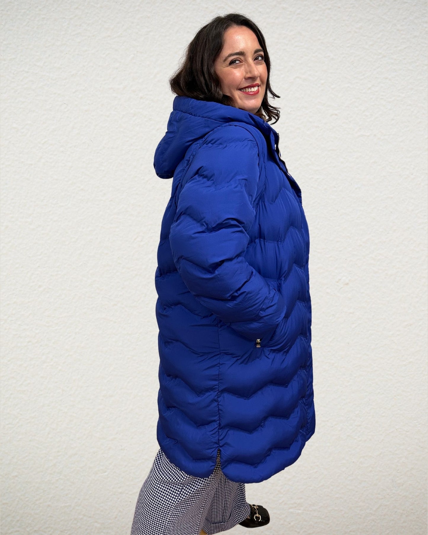 Outdoormantel/-Weste im Stepp-Look in Blau