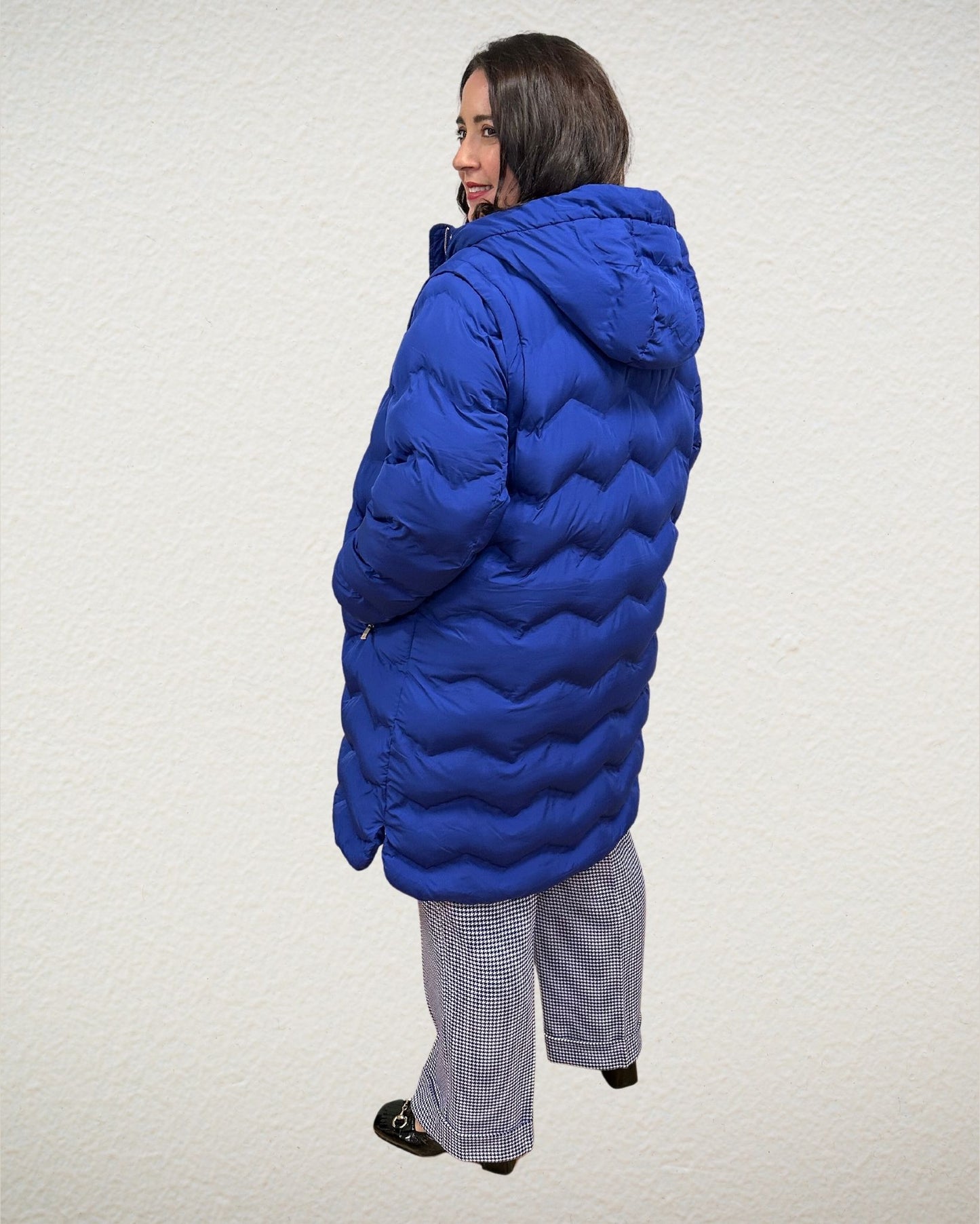 Outdoormantel/-Weste im Stepp-Look in Blau