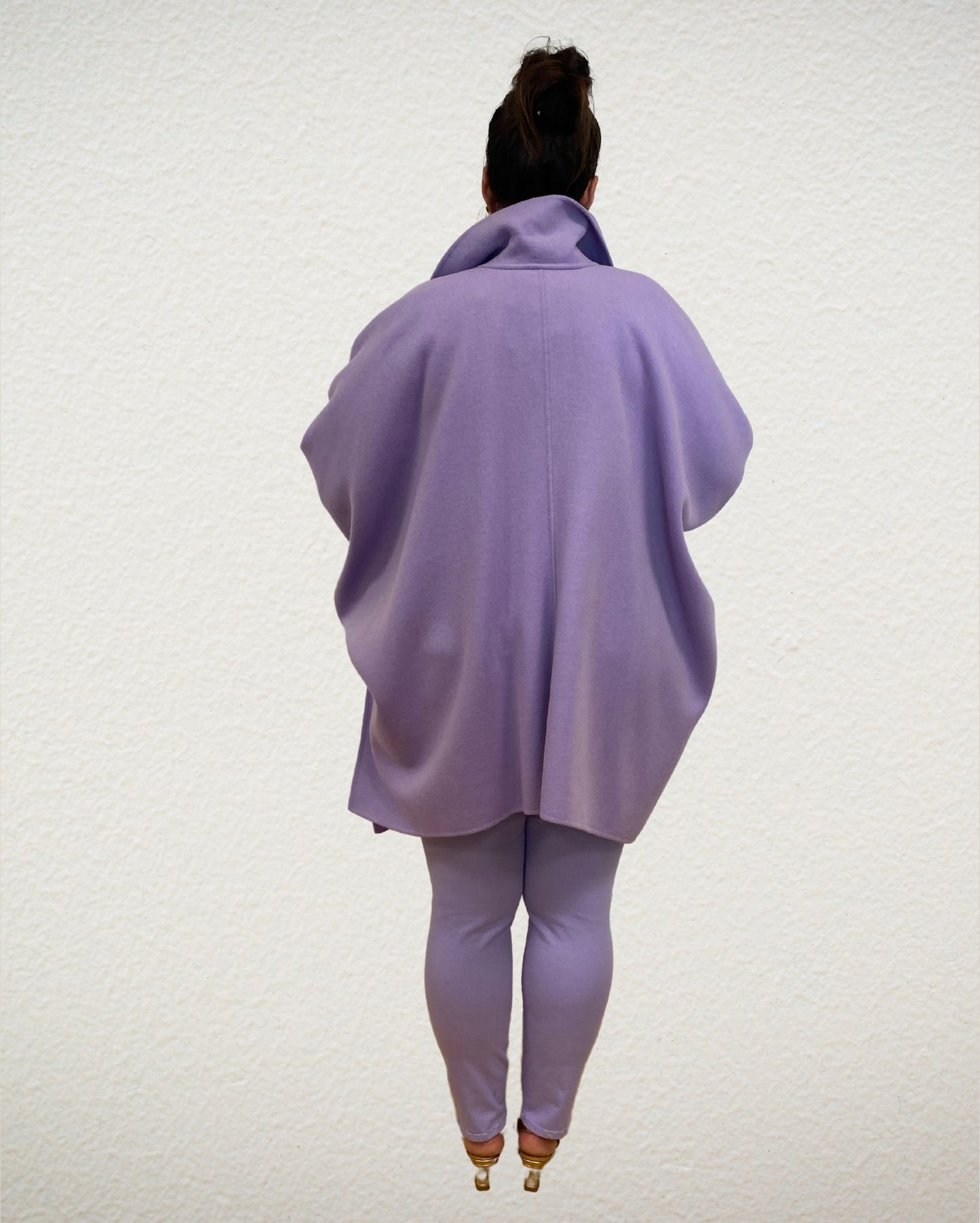 Poncho Woll-Jacke in Lila