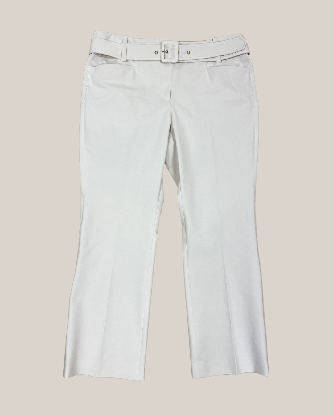 7/8-Hose mit Gürtel aus Baumwoll-Stretch