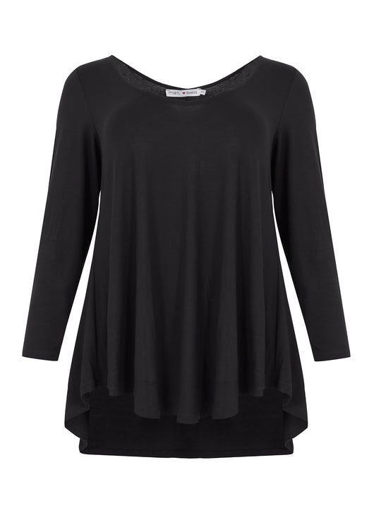 langarm Shirt mit V-Ausschnitt in Schwarz von Mat Fashion_grosse Grösse_DE BOER plus Luzern_5