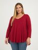 dunkelrotes langarm Shirt in Viskose von Mat Fashion_grosse Grössen_DE BOER plus_1