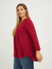 dunkelrotes langarm Shirt in Viskose von Mat Fashion_grosse Grössen_DE BOER plus_2