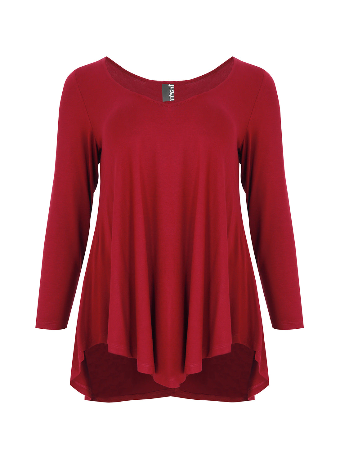 dunkelrotes langarm Shirt in Viskose von Mat Fashion_grosse Grössen_DE BOER plus_5