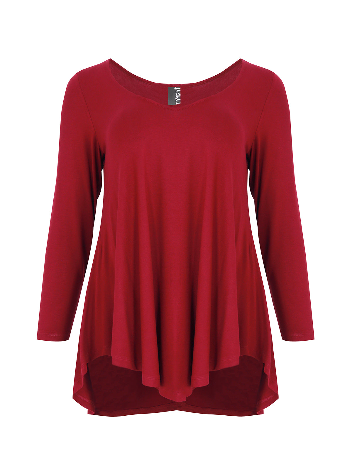 dunkelrotes langarm Shirt in Viskose von Mat Fashion_grosse Grössen_DE BOER plus_5