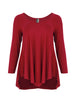 dunkelrotes langarm Shirt in Viskose von Mat Fashion_grosse Grössen_DE BOER plus_5