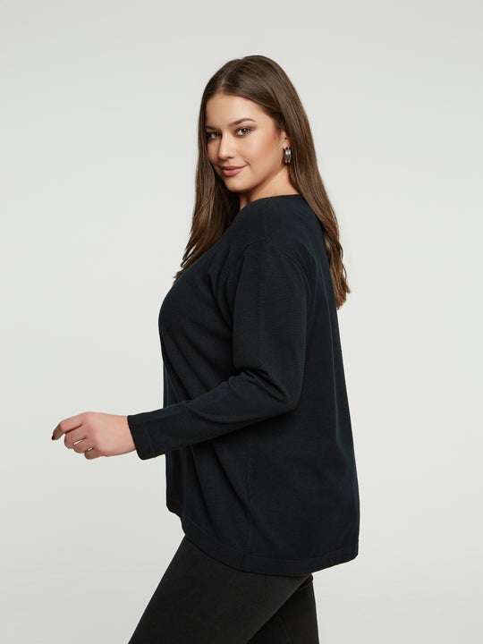 Basic Pullover mit Bateau-Ausschnitt von Mat Fashion_grosse Grössen_DE BOER plus Luzern_3