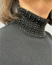 Kurzarm Pullover mit Dekorations-Steinen in schwarz von Riani - grosse Grössen - DE BOER plus Luzern