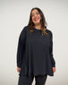 langarm Shirtbluse leicht ausgestellt in Schwarz von Zeitlos by Luana - grosse Grössen - DE BOER plus Luzern 