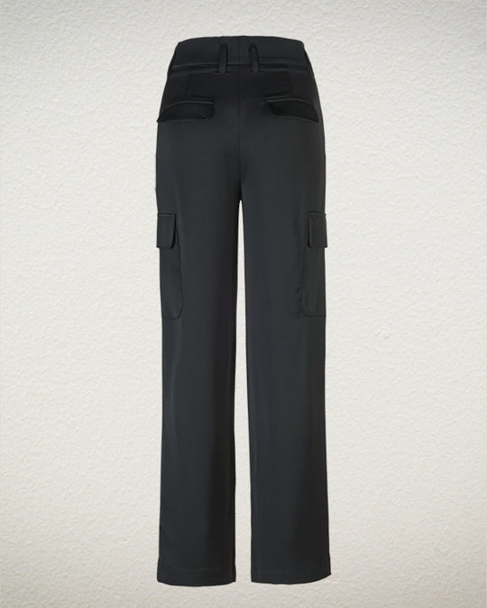 Cargo-Hose aus Satin in schwarz von Riani - grosse Grössen - DE BOER plus Luzern