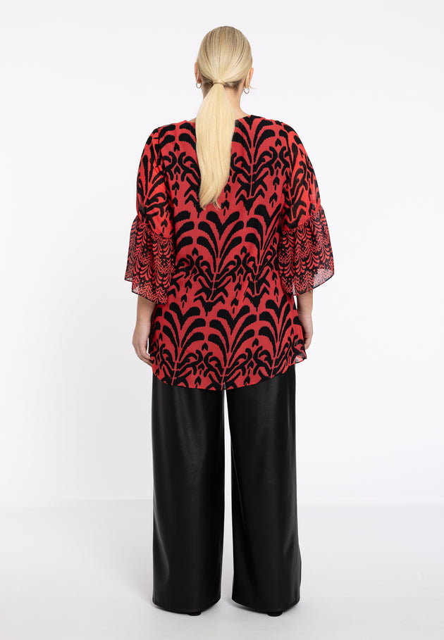 Tunika mit Fantasieprint in Rot/Schwarz von YOEK_grossen Grössen_DE BOER plus Luzern_3