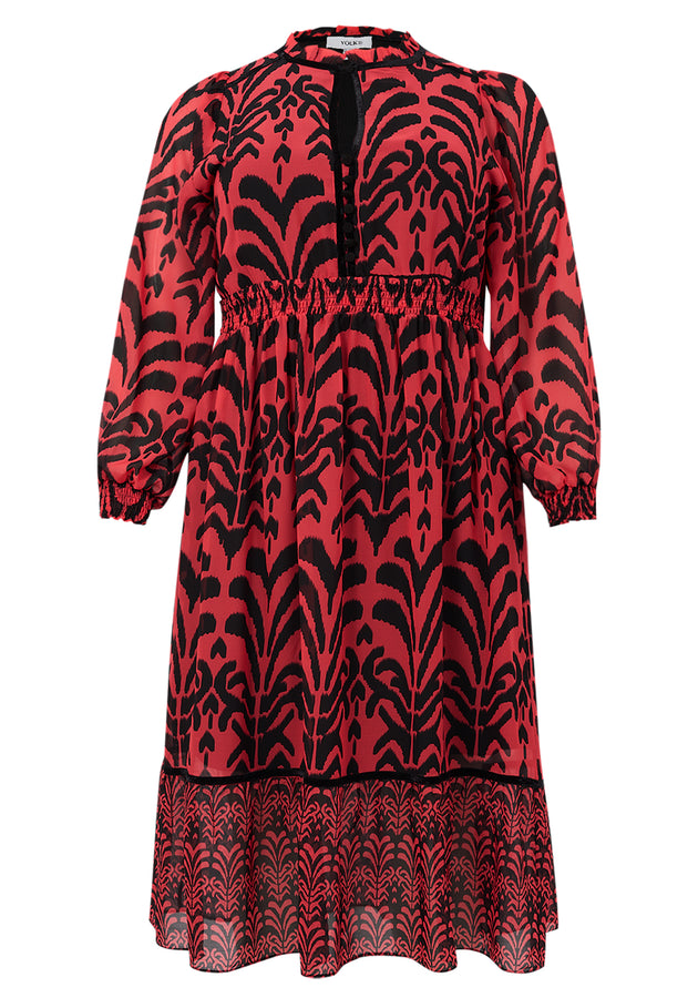 Kleid mit Fantasieprint in Rot/Schwarz von YOEK_grossen Grössen_DE BOER plus Luzern_4