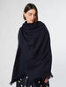 Dunkelblauer Poncho mit Fransen von Marina Rinaldi_grossen Grössen_DE BOER plus_1