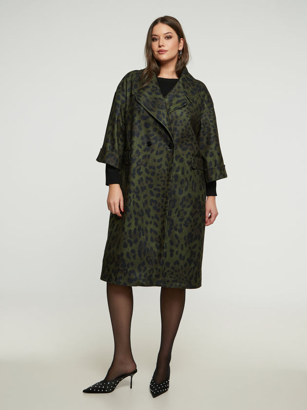 Tüll-Jupe in Leo-Print in Khaki/Schwarz von Mat Fashion_grosse Grössen_DE BOER plus_2
