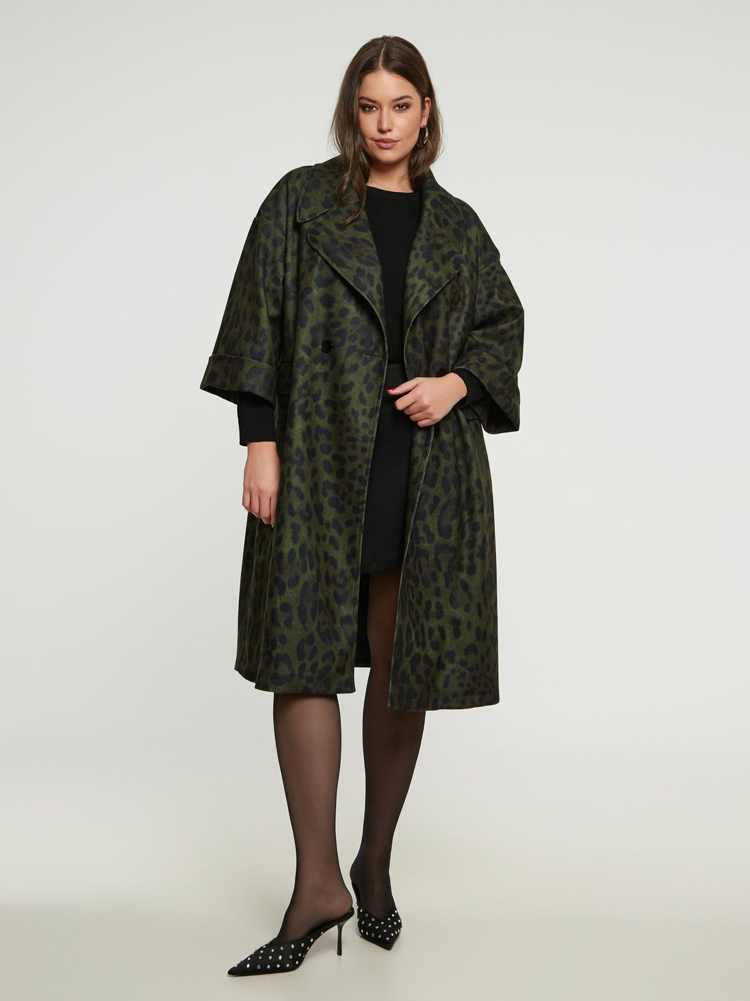 Tüll-Jupe in Leo-Print in Khaki/Schwarz von Mat Fashion_grosse Grössen_DE BOER plus_3