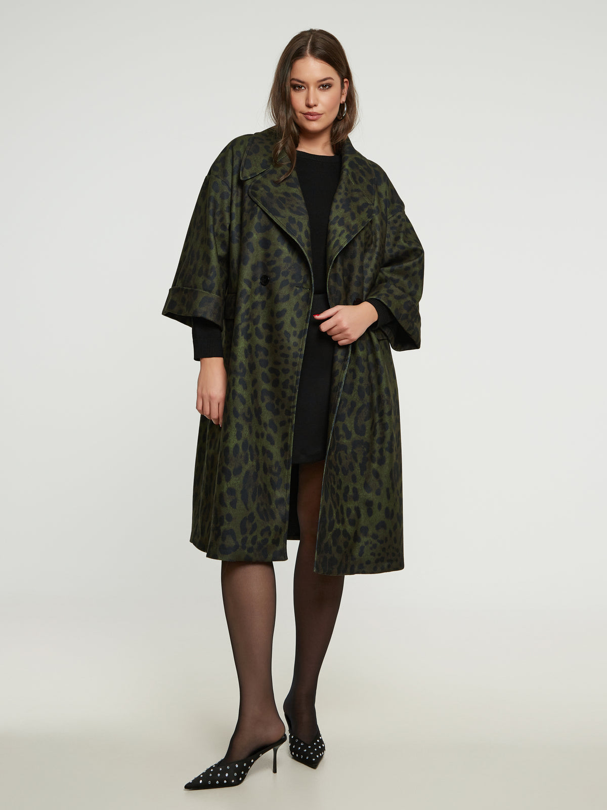Tüll-Jupe in Leo-Print in Khaki/Schwarz von Mat Fashion_grosse Grössen_DE BOER plus_3