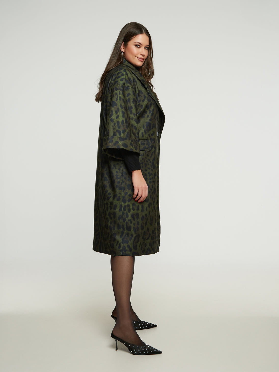 Tüll-Jupe in Leo-Print in Khaki/Schwarz von Mat Fashion_grosse Grössen_DE BOER plus_5
