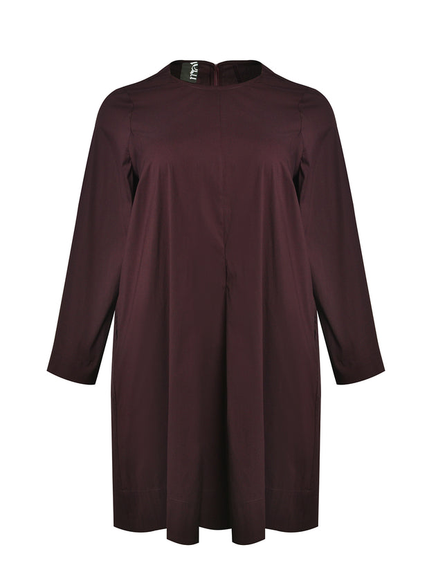 Baumwollkleid in Bordeaux von Mat Fashion_grosse Grössen_DE BOER plus_5