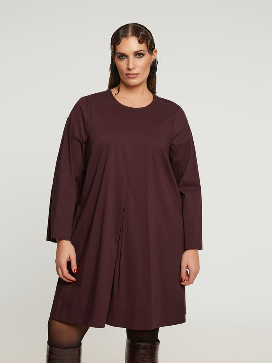 Baumwollkleid in Bordeaux von Mat Fashion_grosse Grössen_DE BOER plus_1