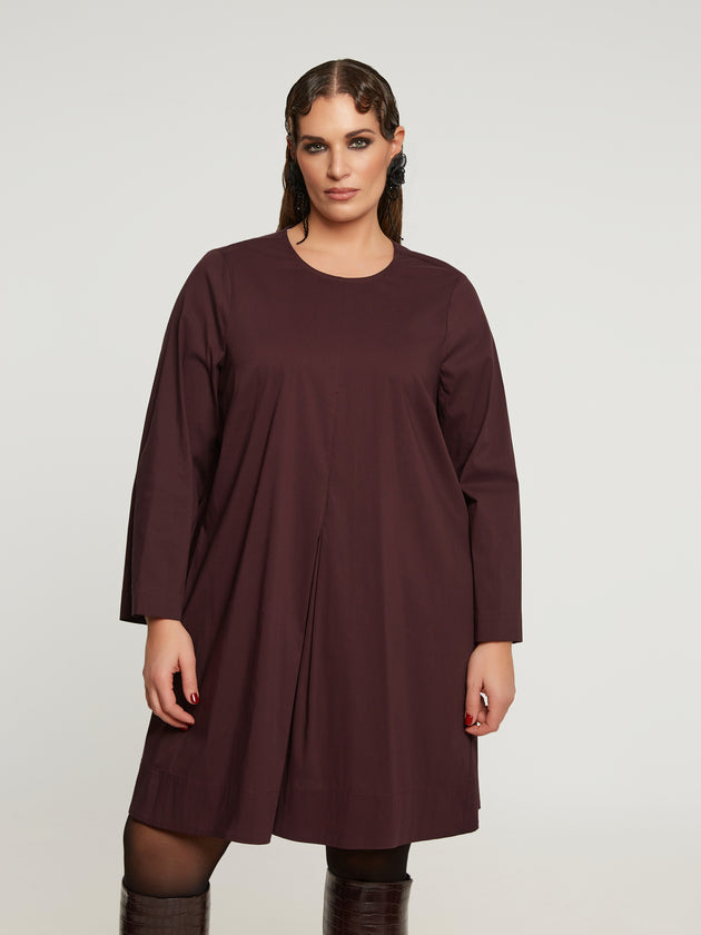 Baumwollkleid in Bordeaux von Mat Fashion_grosse Grössen_DE BOER plus_1