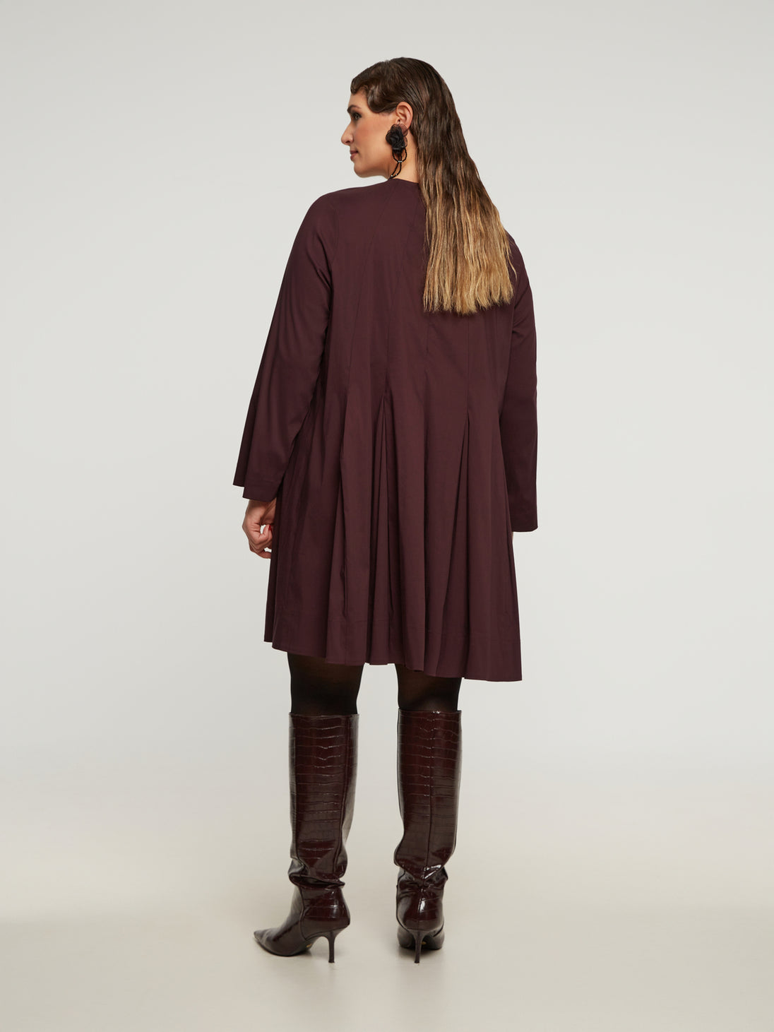 Baumwollkleid in Bordeaux von Mat Fashion_grosse Grössen_DE BOER plus_4