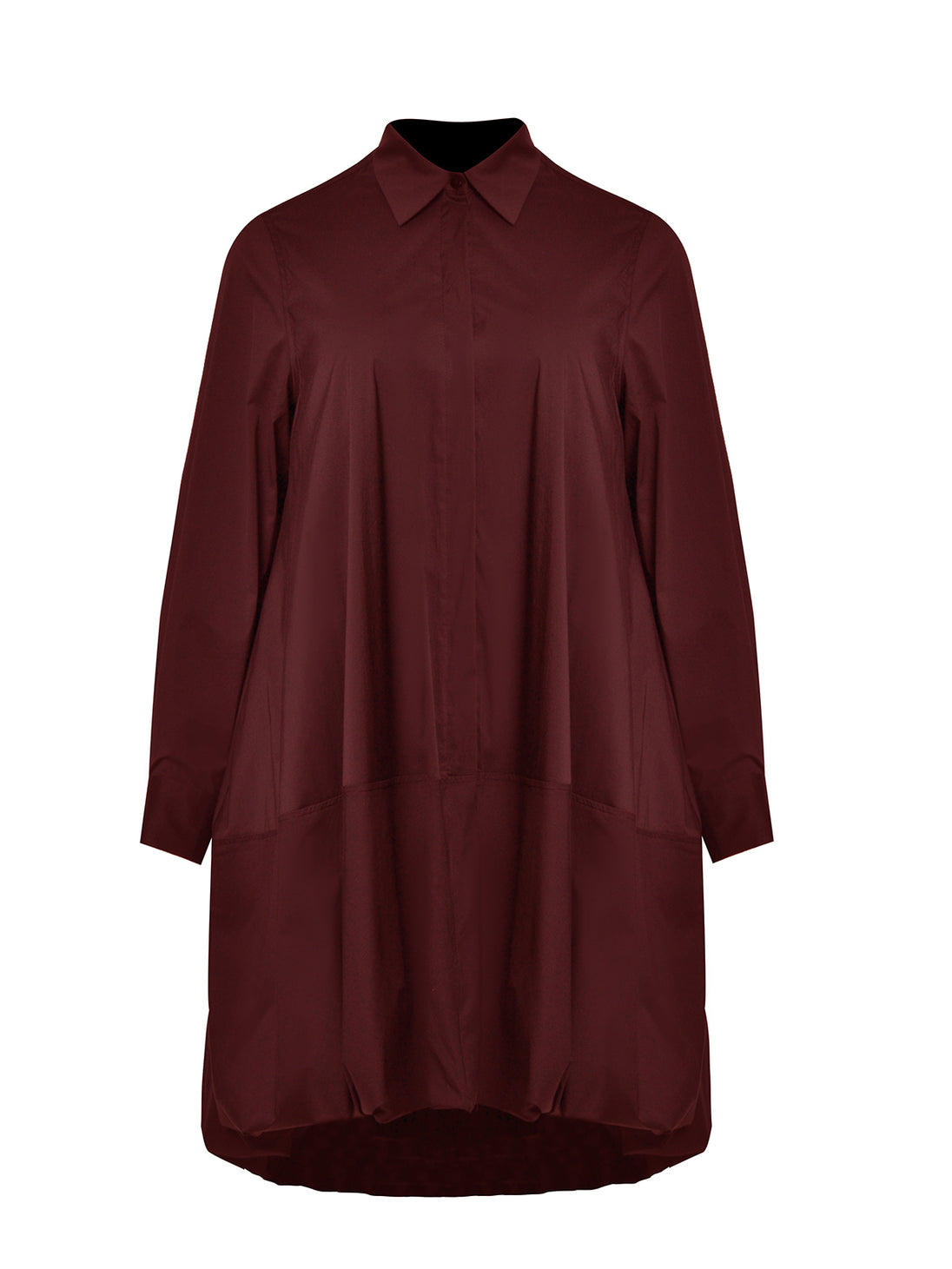 Baumwollkleid in Bordeaux von Mat Fashion_grosse Grössen_DE BOER plus_1