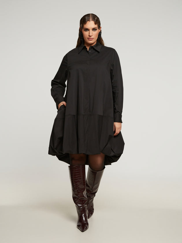 Baumwollkleid in Schwarz von Mat Fashion_grosse Grössen_DE BOER plus_2
