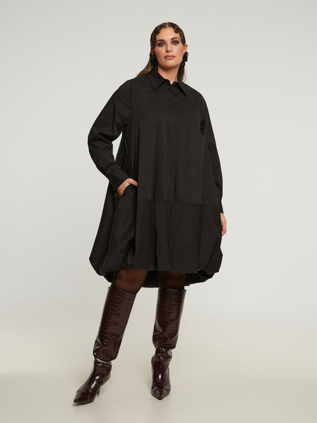 Baumwollkleid in Schwarz von Mat Fashion_grosse Grössen_DE BOER plus_1