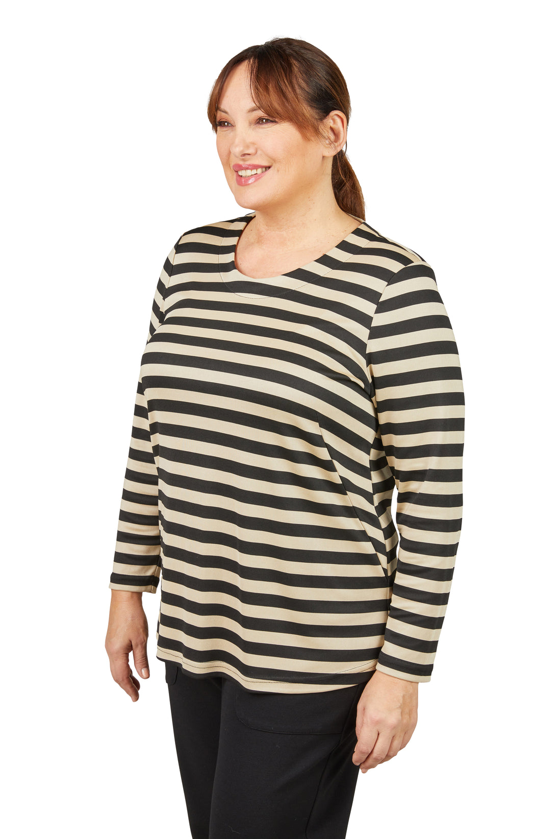 gestreiftes Shirt von Mona Lisa by Interchic_grosse Grössen_DE BOER plus Luzern_1