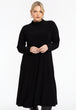 Jersey-Kleid in Schwarz mit kleinem fallenden Stehkragen von YOEK_grossen Grössen_DE BOER plus Luzern_3