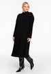Jersey-Kleid in Schwarz mit kleinem fallenden Stehkragen von YOEK_grossen Grössen_DE BOER plus Luzern_1