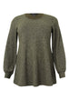 Rundhals Pullover mit Lurex in der Farbe Khaki von YOEK FASHION_grosse Grössen_DE BOER plus Luzern_4