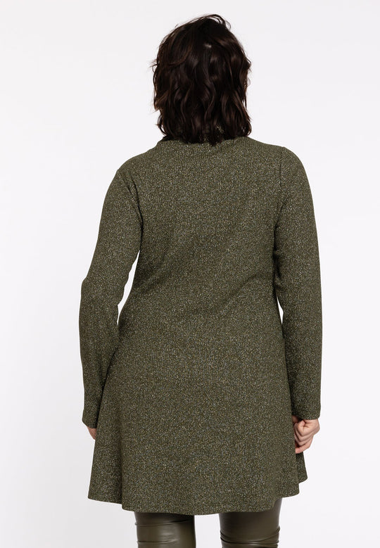 Rundhals Pullover mit Lurex in der Farbe Khaki von YOEK FASHION_grosse Grössen_DE BOER plus Luzern_3