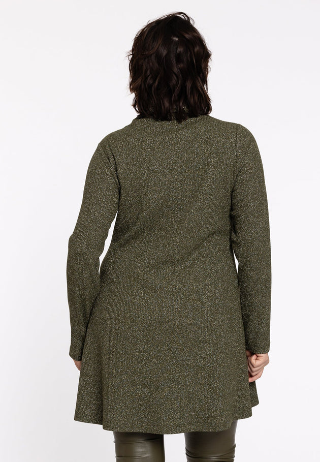 Rundhals Pullover mit Lurex in der Farbe Khaki von YOEK FASHION_grosse Grössen_DE BOER plus Luzern_3