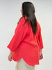 Leinebluse in Coral mit 3/4 Arm von Backstage_grosse Grössen_DE BOER plus Luzern_4