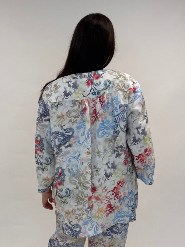 gemusterte Leinenbluse von Backstage_grosse Grössen_DE BOER plus Luzern_6