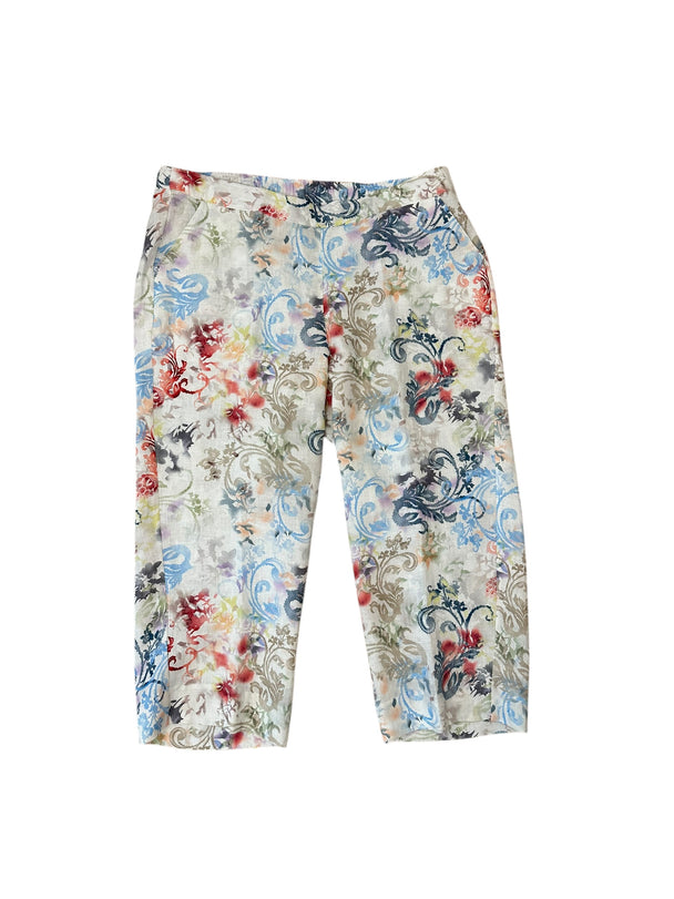 gemusterte Leinehose mit Gummibund von Backstage_grosse Grössen_DE BOER plus Luzern_3