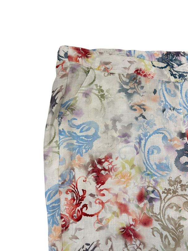 gemusterte Leinehose mit Gummibund von Backstage_grosse Grössen_DE BOER plus Luzern_5