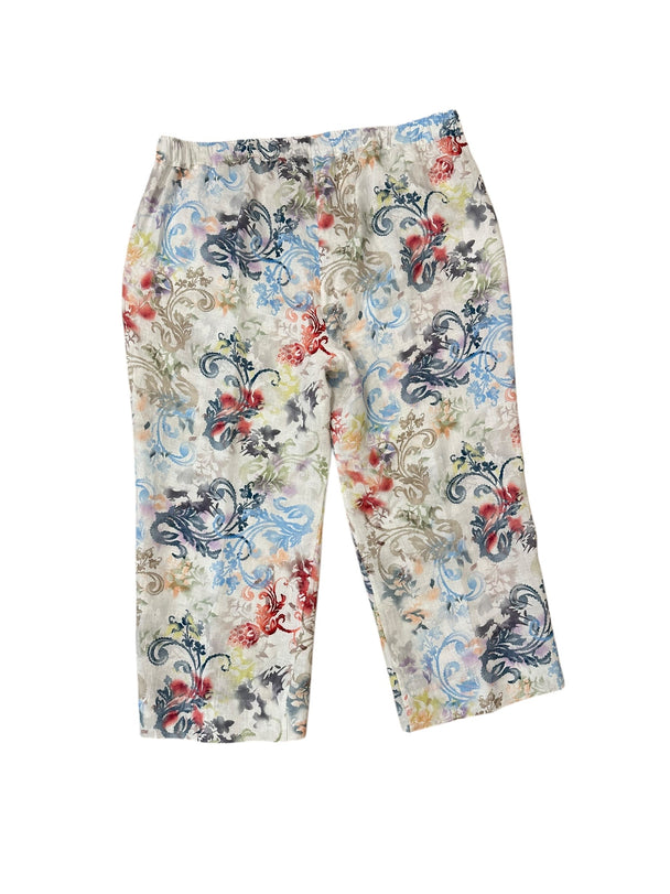 gemusterte Leinehose mit Gummibund von Backstage_grosse Grössen_DE BOER plus Luzern_4