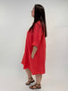 Leinenkleid in Coral mit 3/4 Arm von Backstage_grosse Grössen_DE BOER plus Luzern_5