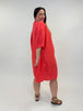 Leinenkleid in Coral mit 3/4 Arm von Backstage_grosse Grössen_DE BOER plus Luzern_3