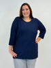 rundhals Pullover aus Viskose in Blau von Handmade_grosse Grössen_DE BOER plus Luzern_1