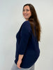 rundhals Pullover aus Viskose in Blau von Handmade_grosse Grössen_DE BOER plus Luzern_2