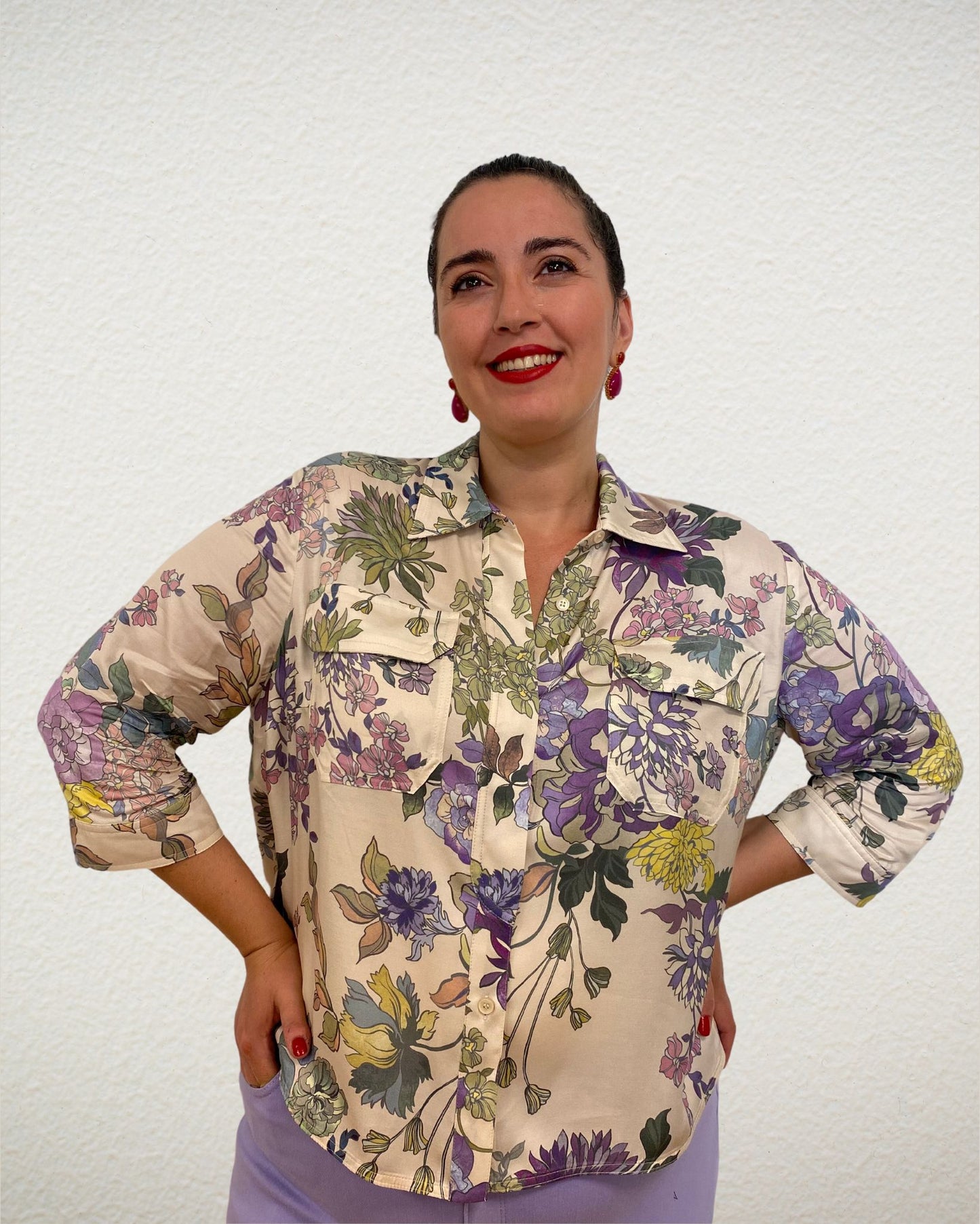 Bluse mit Floralprint von Riani - grosse Grössen - DE BOER plus Luzern 