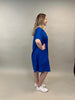 königblaues Leinenkleid knieumspielend von Elena Miro_grosse Grössen_DE BOER plus Luzern