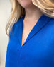 königblaues Leinenkleid knieumspielend von Elena Miro_grosse Grössen_DE BOER plus Luzern
