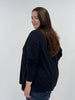 Dunkelblauer Viskose Pullover in Rundhals und hat einen abnehmbareren Kragen von Elena Mirò_grossen Grössen_DE BOER plus Luzern_2